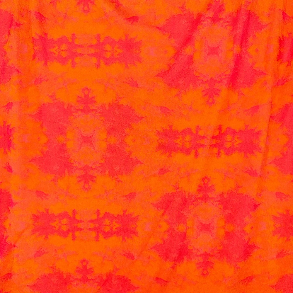 Giorgio Fiorlini Orange Red Tie Dye Mesh Maxi Skirt XL Lettuce Edge Column Skirt - Picture 5 of 10